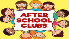 Children on a yellow background with "After School Clubs" written